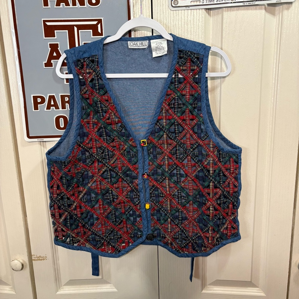 Oak Hill Blue and Red Plaid Vest